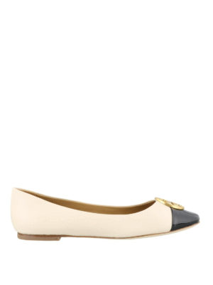 TORY BURCH: ballerine - Ballerine Chelsea con punta a contrasto