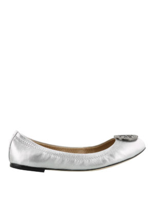 TORY BURCH: ballerine - Ballerine color argento Liana