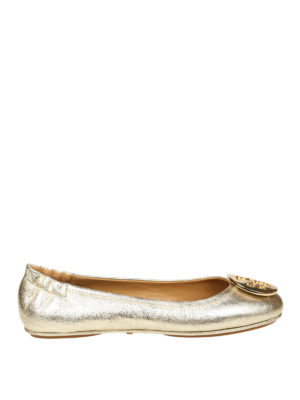 TORY BURCH: ballerine - Ballerine Minnie in pelle metal