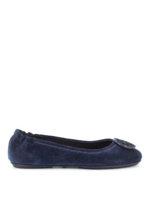 TORY BURCH: flat shoes - Minnie Travel Ballet navy flats