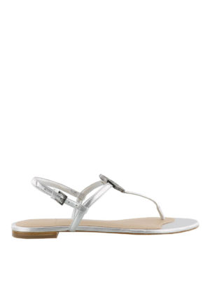 TORY BURCH: ciabattine mare - Infradito Liana color argento