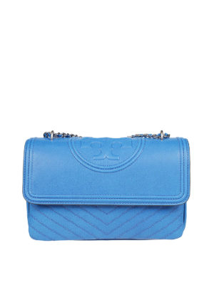TORY BURCH: borse a spalla - Borsa a spalla Fleming azzurra