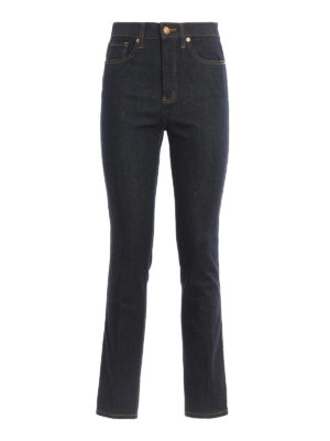 TORY BURCH: Jeans Rectos - Vaqueros Rectos - Lavado Oscuro