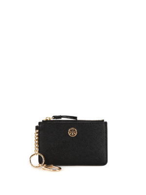 TORY BURCH: portafogli - Portacarte Robinson con portachiavi