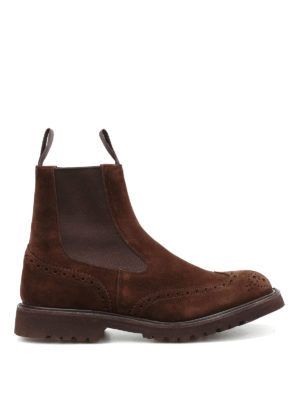 Tricker's: boots - Henry Commando brogued suede boots