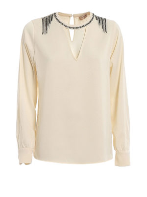 TWINSET: Blusas - Blusa - Crema