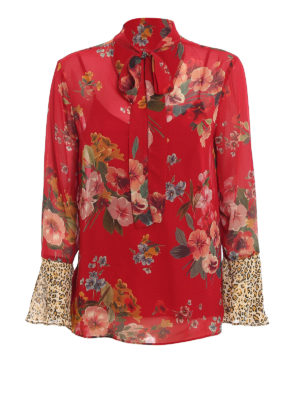 TWINSET: blouses - Pussy bow floral blouse