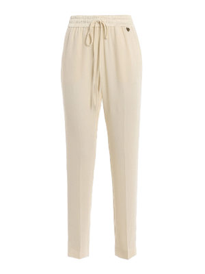 TWINSET: Pantalones casual - Pantalón Casual - Crema