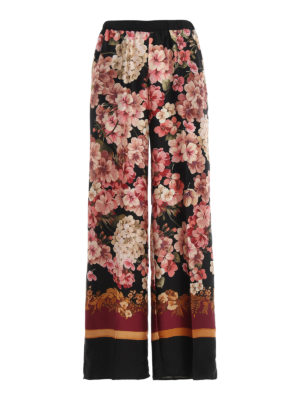 TWINSET: casual trousers - Floral twill pants