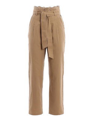 TWINSET: Pantalones casual - Pantalón Casual - Marrón Claro