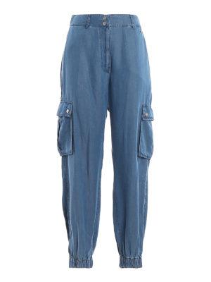 TWINSET: casual trousers - Lyocell cargo pants