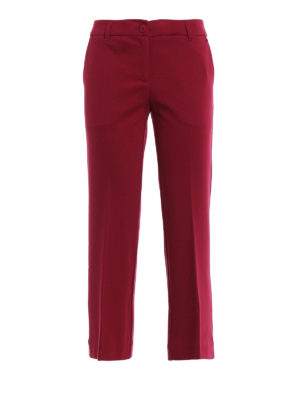 TWINSET: casual trousers - Stretch viscose cropped trousers