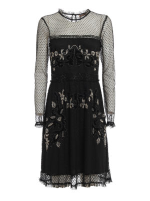 TWINSET: cocktail dresses - Embroidered point d'esprit tulle dress
