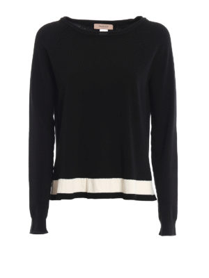 TWINSET: crew necks - Contrasting band viscose sweater