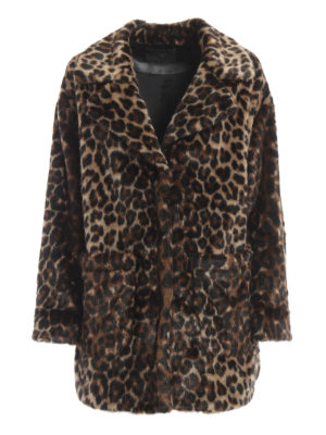 TWINSET: Pellicce e montoni - Cappottino in finta pelliccia leopardata