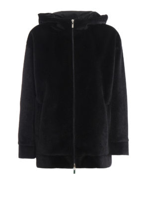 TWINSET: Pellicce e montoni - Cappottino nero in finta pelliccia