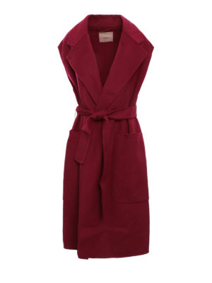TWINSET: Knielange Mäntel - Knielanger Mantel - Dunkelrot