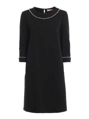 TWINSET: Knielange Kleider - Knielanges Kleid - Schwarz