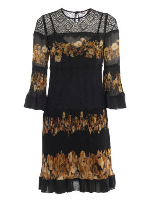 TWINSET: knee length dresses - Floral print chiffon dress