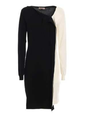 TWINSET: Knielange Kleider - Knielanges Kleid - Zweifarbig