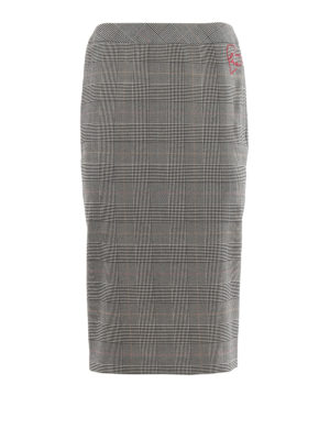 TWINSET: gonne al ginocchio  e longuette - Gonna Principe di Galles con ricami