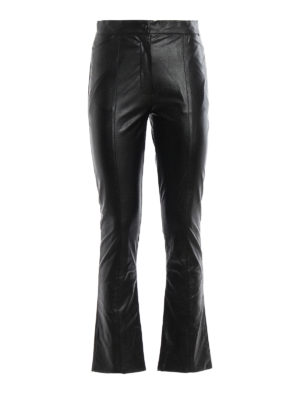 TWINSET: pantaloni in pelle - Pantaloni neri in ecopelle