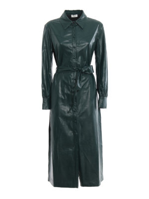 TWINSET: abiti lunghi - Abito chemisier in simil pelle
