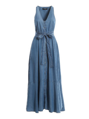 TWINSET: maxi dresses - Lyocell long shirt dress