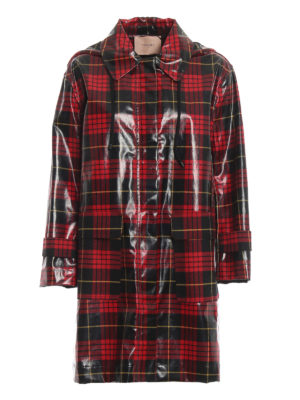 TWINSET: cappotti corti - Cappotto in misto lana tartan spalmato