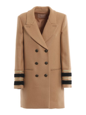 TWINSET: short coats - Golden detail double-breasted coat