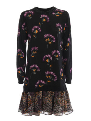 TWINSET: short dresses - Crepe flounced wool dress