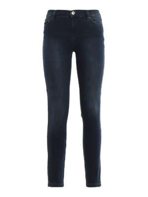TWINSET: skinny jeans - Rhinestones piping jeans