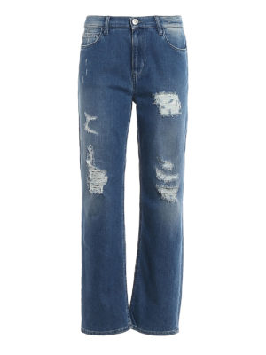 TWINSET: straight leg jeans - Ripped jeans