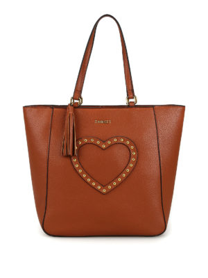 TWINSET: shopper - Shopper con cuore e borchie