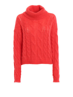 TWINSET: Turtlenecks & Polo necks - Cable knit mohair sweater