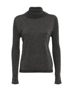 TWINSET: Turtlenecks & Polo necks - Gold lurex black turtleneck