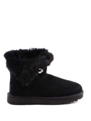 UGG: ankle boots - Black Classic Fluff Pin Mini ankle boots