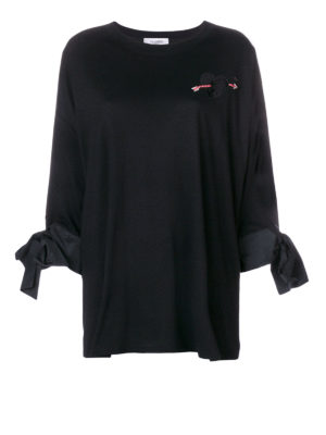 VALENTINO: bluse - Blusa oversize in cotone con maxi fiocchi