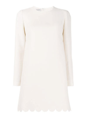 VALENTINO: bluse - Blusa smerlata in crêpe couture con spacchi