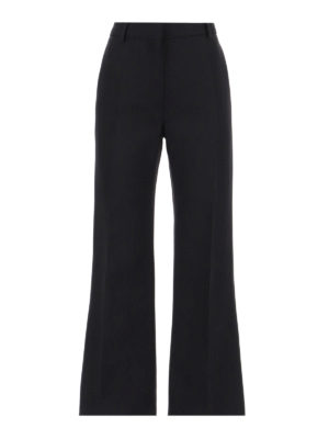 VALENTINO: pantaloni casual - Pantaloni in crêpe couture di misto seta