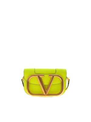 VALENTINO: cross body bags - Small Supervee shoulder bag in fluo yellow
