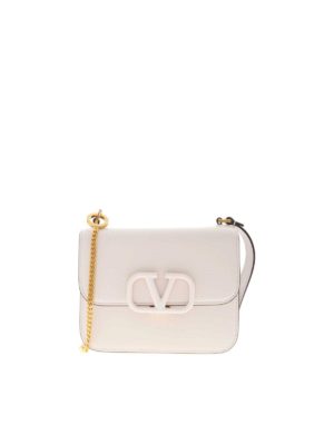 VALENTINO: cross body bags - Small Vsling shoulder bag in white
