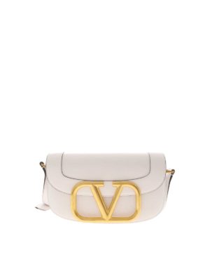 VALENTINO: cross body bags - Supervee shoulder bag in white