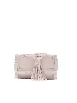 VALENTINO: cross body bags - The Rope fringed bag in white