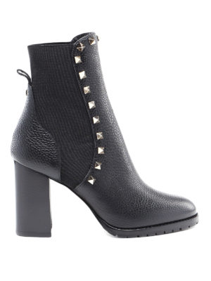VALENTINO GARAVANI: ankle boots - Hammered leather studded boots