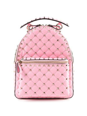 VALENTINO GARAVANI: zaini - Zaino Rockstud in pelle matelassé con borchie