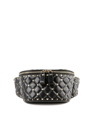 VALENTINO GARAVANI: marsupi - Marsupio in pelle con decorazione Rockstud