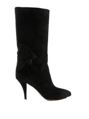 VALENTINO GARAVANI: stivali - Stivali in camoscio con fiocco