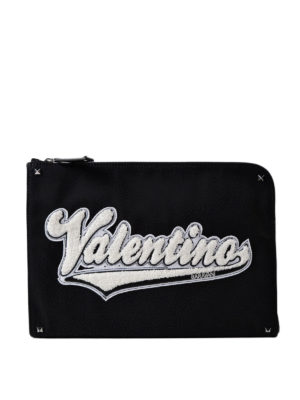 VALENTINO GARAVANI: pochette - Porta documenti con logo in spugna