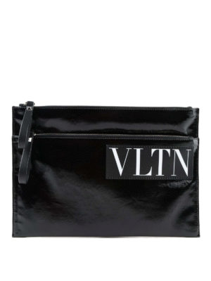 VALENTINO GARAVANI: pochette - Pochette VLTN nera con due zip